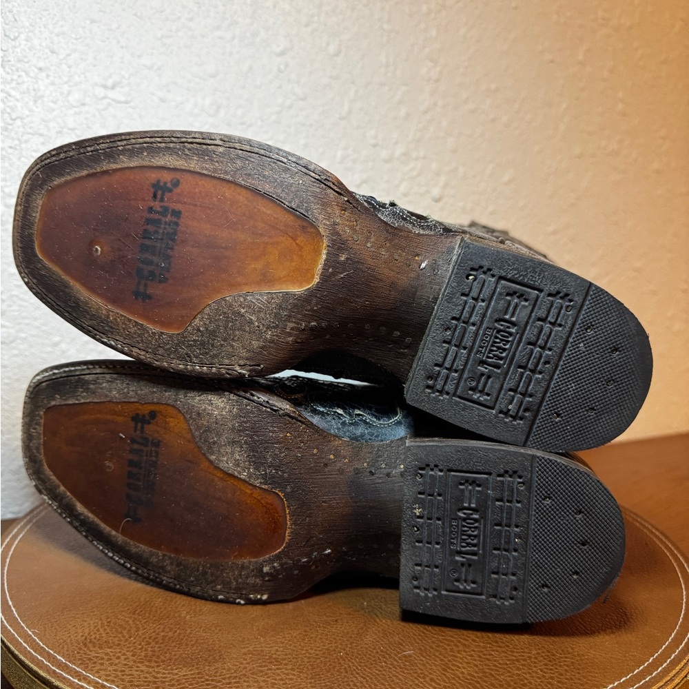 Corral Women’s Inlay Black Python Cowhide Embroid… - image 10